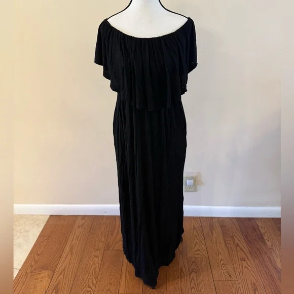 VERABENDI - Womens Off The Shoulder Ruffle Maxi Dress - Picture 3 of 6